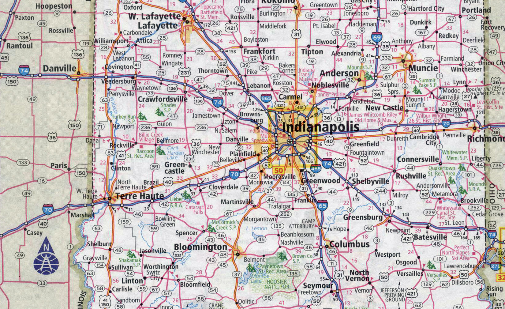 Detailed Indiana Road Map