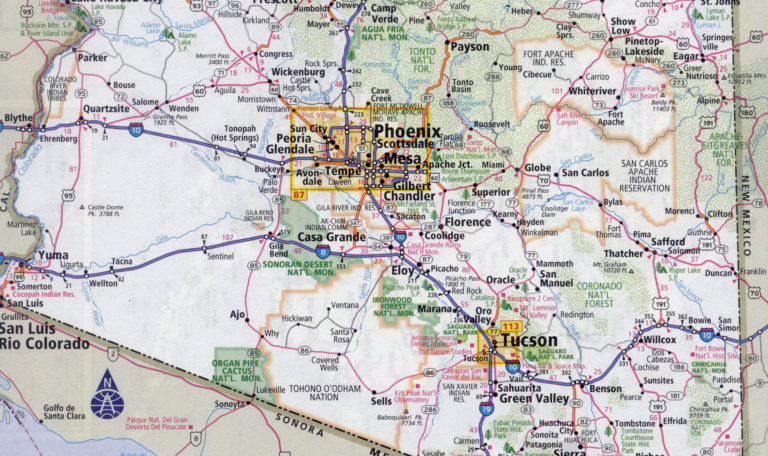 Detail of Arizona road map - Adoptee Rights Law Center