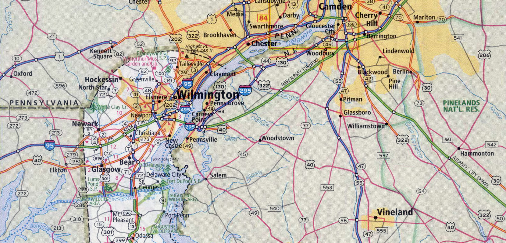 Delaware Road Map 1660 