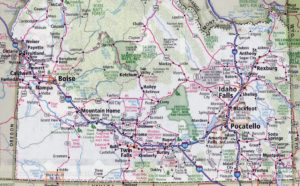 Detail from Idaho road map