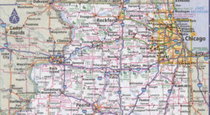 Detail from Illinois road map