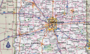 Detail from Indiana road map