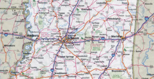 Detail from Mississippi road map
