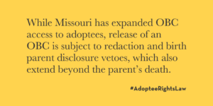 Missouri Adoptee Rights graphic