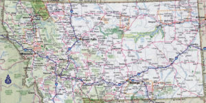 Detail from Montana road map