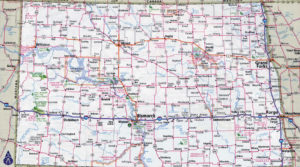Detail from North Dakota road map