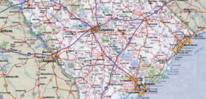 Detail from South Carolina road map