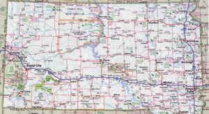 Detail from South Dakota road map