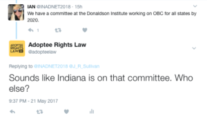 Indiana Adoptee Network Tweet