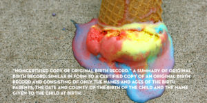 Melted Rainbow Ice Cream Cone