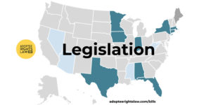 Map of US states with active legislation