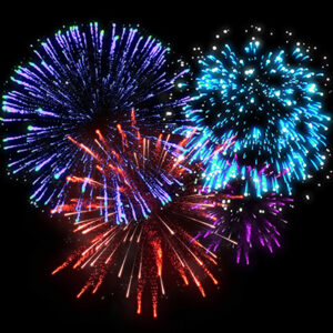 Multicolored fireworks on a dark sky